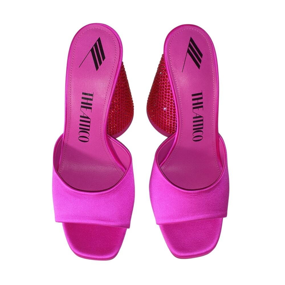 The Attico Crystal Embellished Fuchsia Luz Mules Size 8 - Picture 4 of 6